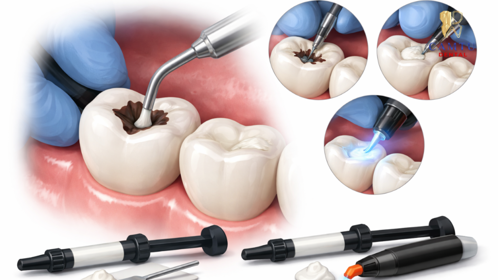 Trám răng composite trực tiếp